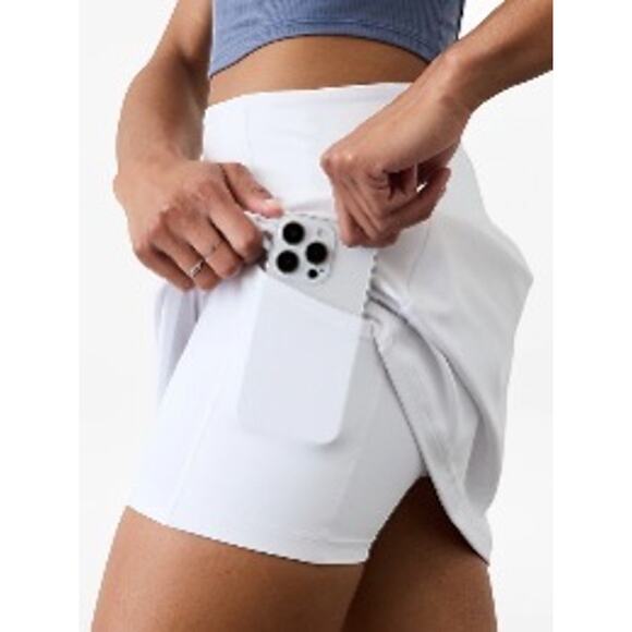 ATHLETA Salutation Stash High Rise 14 1/2 Skort White Size Medium Pockets Active - Picture 6 of 14